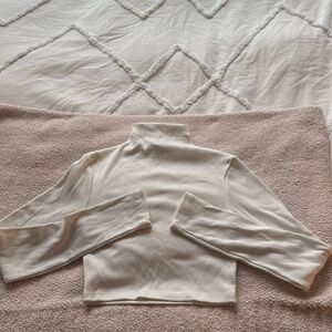 White long sleeve cropped turtleneck